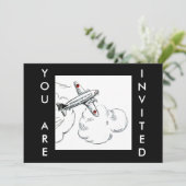 Vintage zeichnende | Luftfahrt-Einladung des Einladung (Stehend Vorderseite)