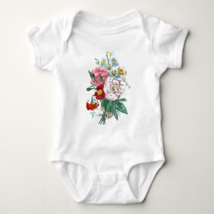 Vintage-Zeichnung: Bengalrosen Baby Strampler