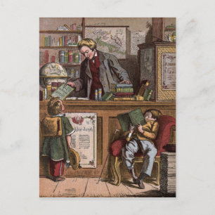 Vintage-Zeichnung: Der Antiquariat Postkarte