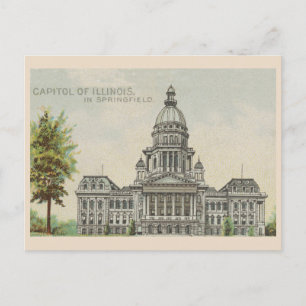 Vintage-Zeichnung des Illinois Capitol Building 18 Postkarte