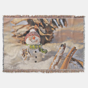 Vintage-Zeichnung eines Schneemanns in Schnee Wass Decke