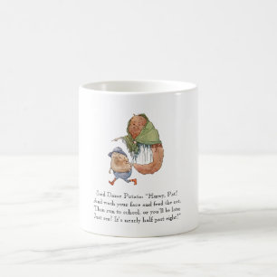 Vintage-Zeichnung Gedicht Kartoffel Kinder Reim Hü Kaffeetasse