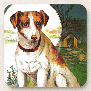 Vintage Zeichnung: Jack Russel Terrier Untersetzer