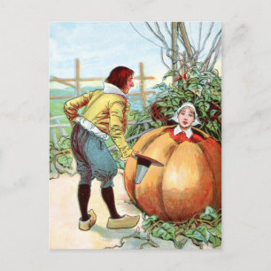 Vintage-Zeichnung: Peter Pumpkin Eater Postkarte