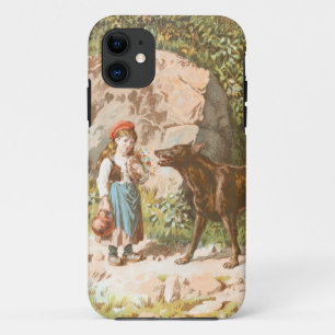 Vintage-Zeichnung: Rotkäppchen und der Wolf iPhone 11 Hülle
