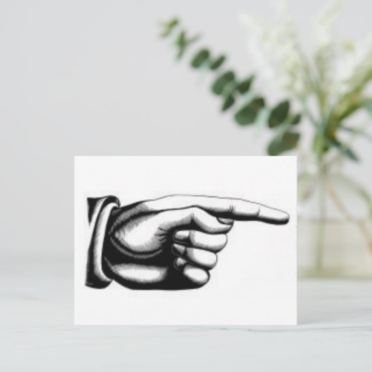 Vintage Zeigerhand Postkarte (Stehend Vorderseite)
