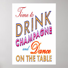 Vintage Zeit, Champagner-Poster zu trinken Poster