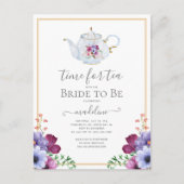 Vintage Zeit für Tee-Flora-Brautparty Postkarte (Vorderseite)