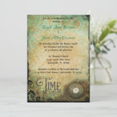 Vintage Zeit zwei zu einer Hochzeitsfeier Einladung (Stehend Vorderseite)