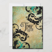 Vintage Zeit zwei zu einer Hochzeitsfeier Einladung (Rückseite)