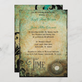 Vintage Zeit zwei zu einer Hochzeitsfeier Einladung (Vorne/Hinten)