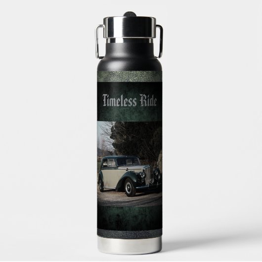 Vintage, zeitlose Fahrt, Wasserflasche Trinkflasche (Vorderseite)