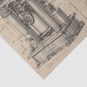 Vintage Zeitmaschine Blaupause Seidenpapier (Ausschnitt)