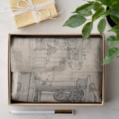 Vintage Zeitmaschine Blaupause Seidenpapier (Geschenk)