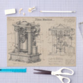 Vintage Zeitmaschine Blaupause Seidenpapier (Handwerk)