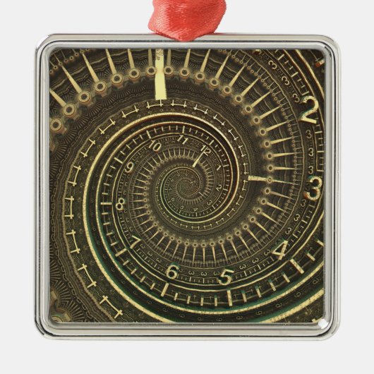 Vintage Zeitmaschine Ornament Aus Metall (Vorne)