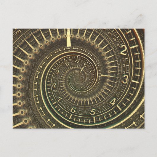 Vintage Zeitmaschine Postkarte (Vorderseite)