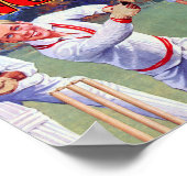 Vintage Zeitschriftenjunge spielen Cricket Poster (Ecke)