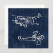 Vintage Zeitung "Airplane Art" Einladung (Vorne/Hinten)
