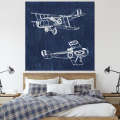 Vintage Zeitung "Airplane Art" Leinwanddruck (Insitu (Schlafzimmer))