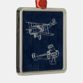 Vintage Zeitung "Airplane Art" Ornament Aus Metall (Rechts)