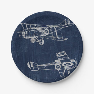 Vintage Zeitung "Airplane Art" Pappteller