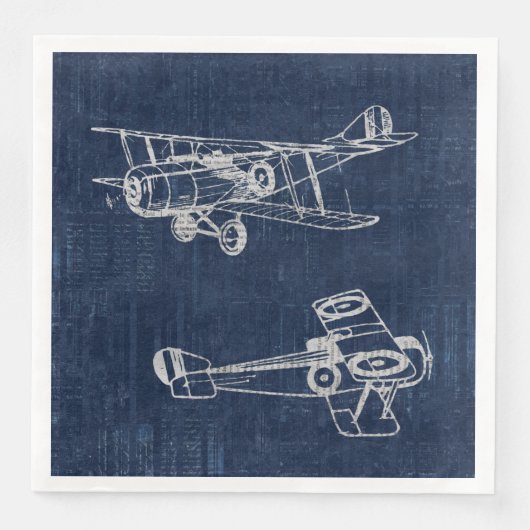 Vintage Zeitung "Airplane Art" Serviette (Vorderseite)