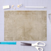 Vintage Zeitung auf rustikalem Hintergrund Seidenpapier (Handwerk)