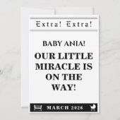 Vintage Zeitung - Baby-Dusche Einladung (Rückseite)