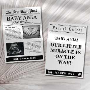 Vintage Zeitung - Baby-Dusche Einladung