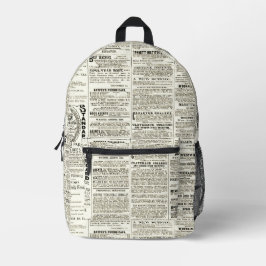 Vintage Zeitung Bedruckter Rucksack