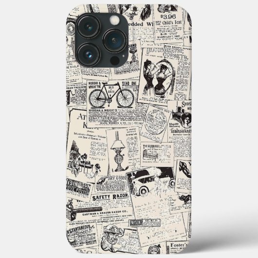 Vintage Zeitung Case-Mate iPhone Hülle (Rückseite)