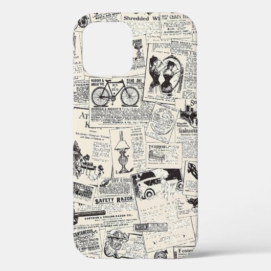 Vintage Zeitung Case-Mate iPhone Hülle (Rückseite)