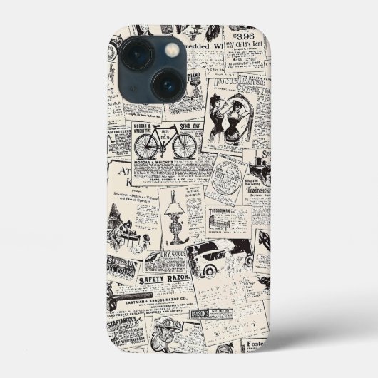 Vintage Zeitung Case-Mate iPhone Hülle (Rückseite)