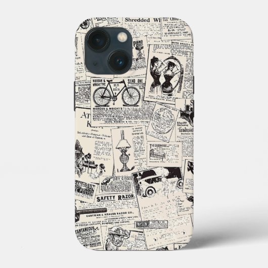 Vintage Zeitung Case-Mate iPhone Hülle (Rückseite)