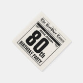 Vintage Zeitung Custom 80. Geburtstagsparty Serviette (Ecke)