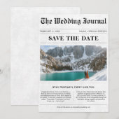 Vintage Zeitung des klassischen Fotos Save The Date (Vorne/Hinten)