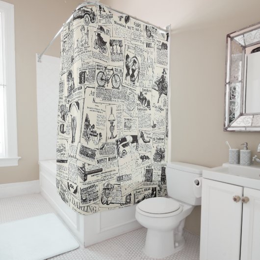 Vintage Zeitung Duschvorhang (Beispiel)