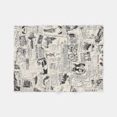 Vintage Zeitung Fleecedecke (Vorderseite (Horizontal))