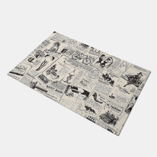 Vintage Zeitung Fußmatte (Schrägansicht)