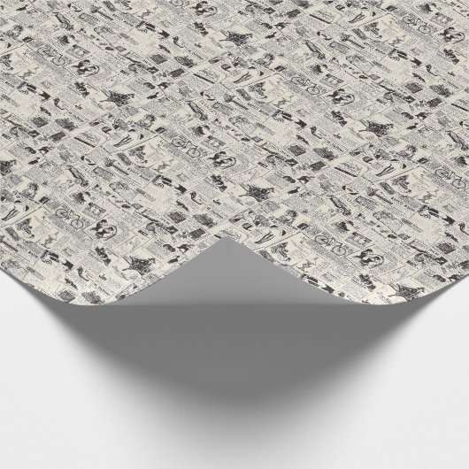 Vintage Zeitung Geschenkpapier (Ecke)