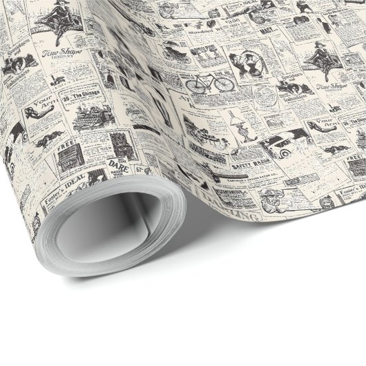 Vintage Zeitung Geschenkpapier (Rolleneckpunkt)
