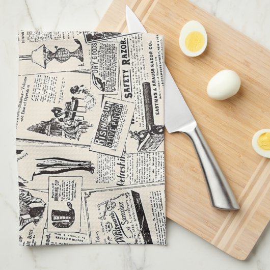 Vintage Zeitung Geschirrtuch (Viertel Falte)