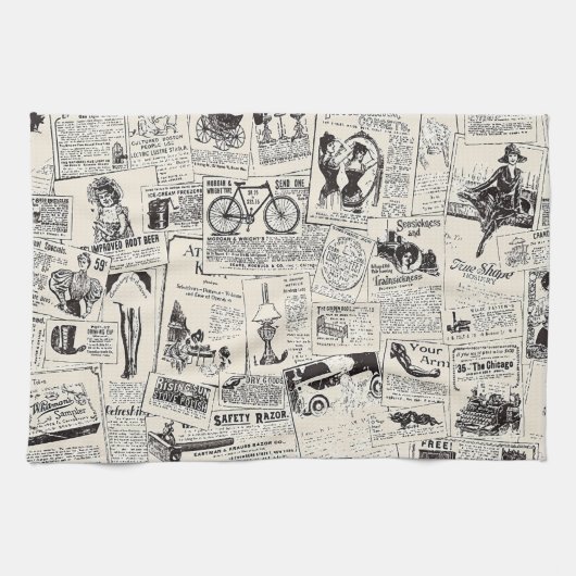 Vintage Zeitung Geschirrtuch (Horizontal)