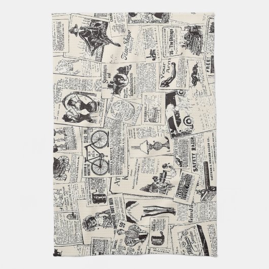 Vintage Zeitung Geschirrtuch (Vertikal)
