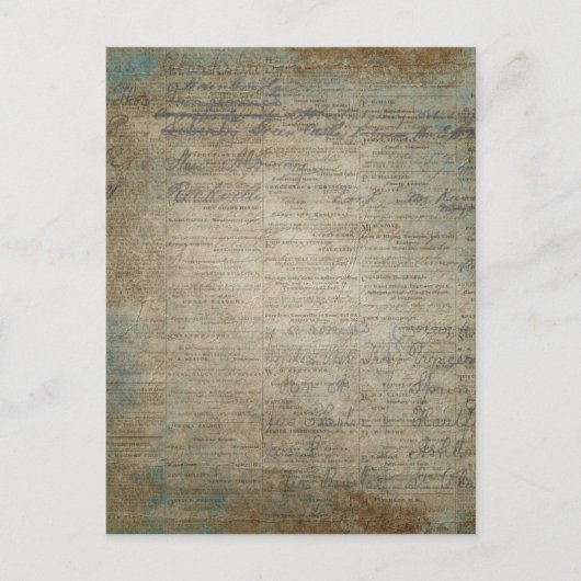 Vintage Zeitung gestrichen Postkarte (Vorderseite)