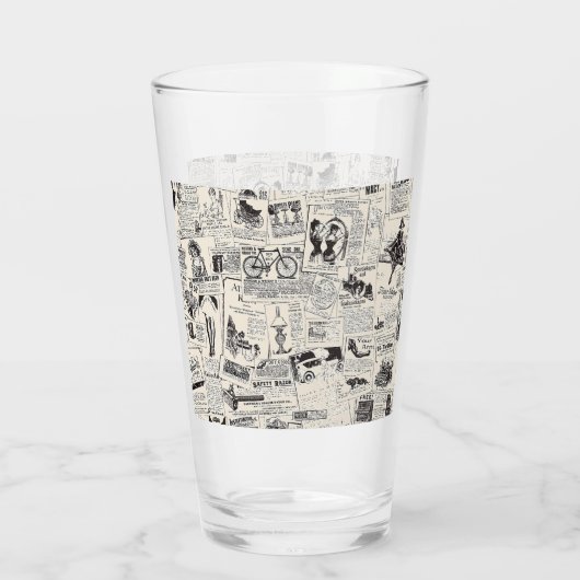 Vintage Zeitung Glas (Rückseite)