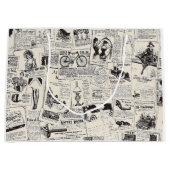 Vintage Zeitung Große Geschenktüte (Vorderseite)