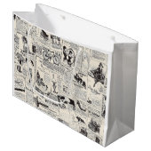 Vintage Zeitung Große Geschenktüte (Vorderseite Schrägansicht)