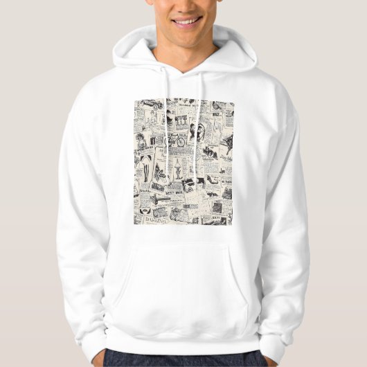 Vintage Zeitung Hoodie (Vorderseite)